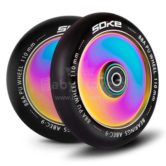 Scooter riteņi 110 mm cietie varavīksnes 2 gab.