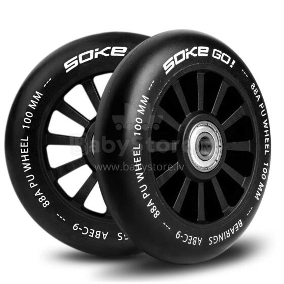Scooter Wheels 100 mm Black 2 pcs