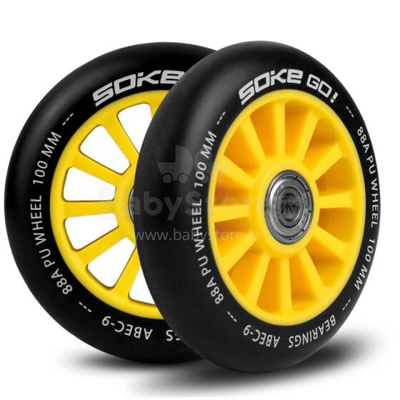 Scooter riteņi 100 mm dzelteni 2 gab.