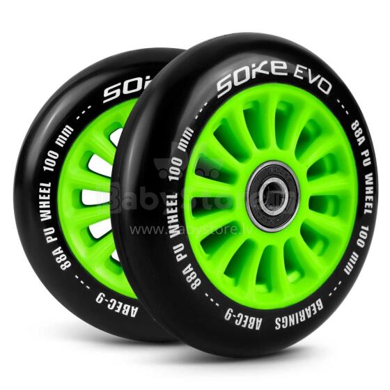 Scooter riteņi 100 mm zaļi 2 gab.