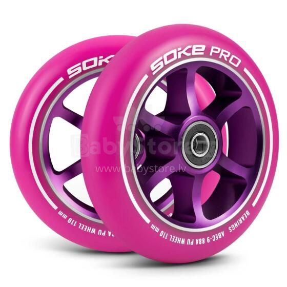 Scooter riteņi 110 mm rozā 2 gab.