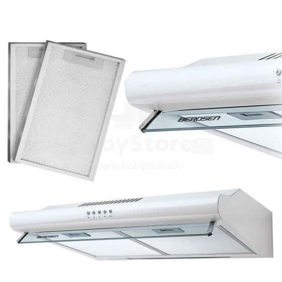 Under-cabinet kitchen hood - extractor 60 cm Berdsen BE-10-A white