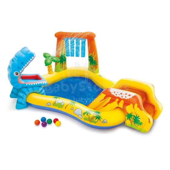 Игровая площадка с динозаврами и горкой 249 x 191 x 109 см INTEX 57444