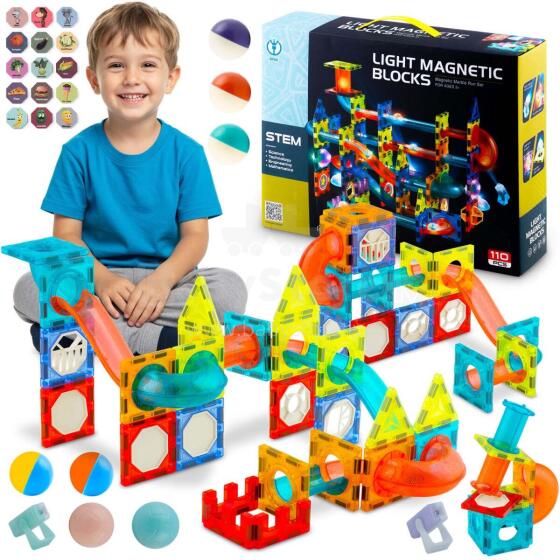 Magnētiskie bloki ar apgaismojumu RK-763 Ricokids
