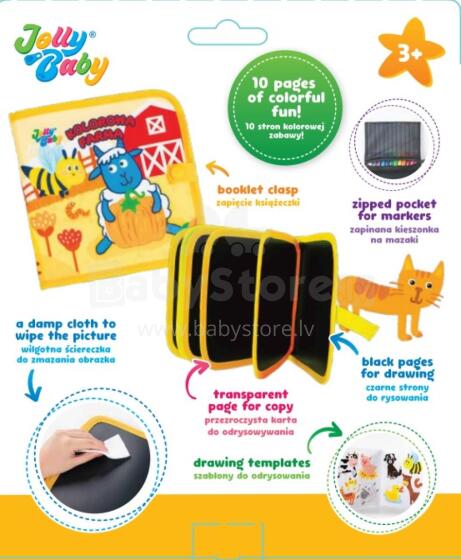 JOLLYBABY JB 82601 Krāsains Lauku Zīmēšanas Grāmata