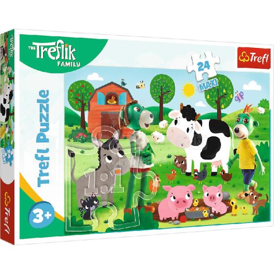 TREFL 14360 Пазл 24 MAXI Семья Трефликов / Зимнее время с Трефликами