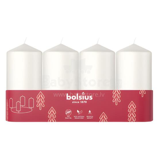 Candle cylinder 4 pcs. &Oslash;100x48mm white