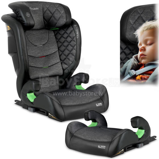 Nukido Louis automašīnas sēdeklis melni pelēks 15-36 kg ISOFIX