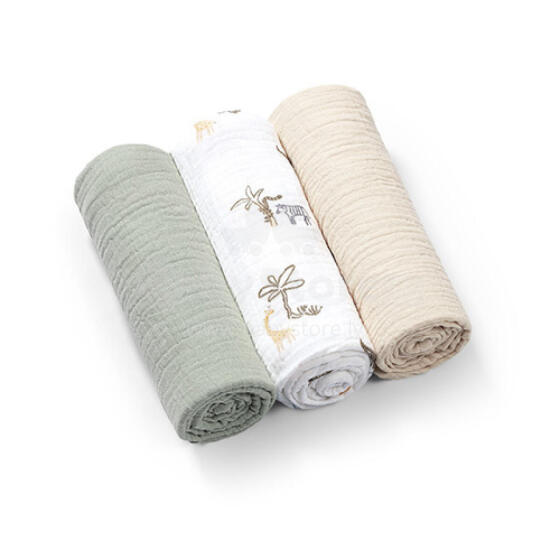 BabyOno Diaper Green Super Soft Art.828/04   īpaši mīkstie muslīna autiņi, 3 gab