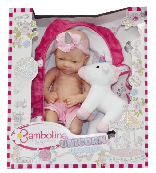 BAMBOLINA doll - baby with plush unicorn Unicorn Dreams, 36cm, BD1263