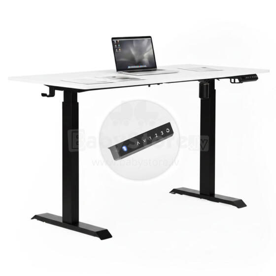Regulējams elektriskais galds 140x70 cm augstuma regulēšana 76–121 cm ModernHome