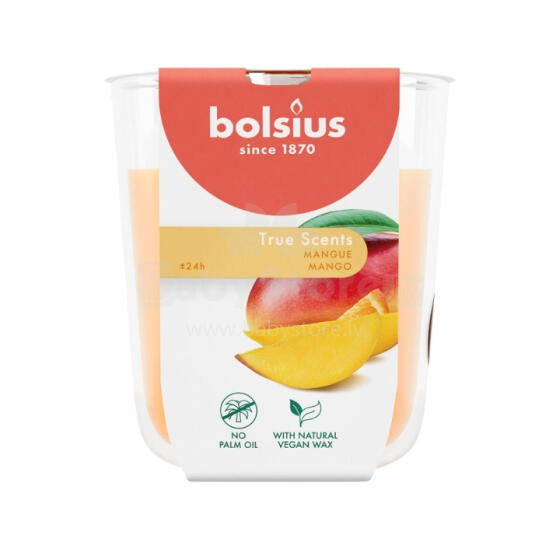Candle scented glass jar True Scents &Oslash;80x73mm mango