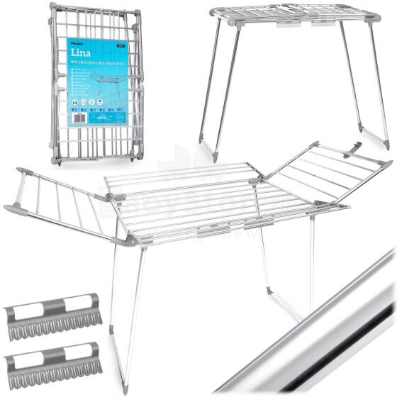 Foldable Standing Clothes Dryer Line 22 m Stainless Steel