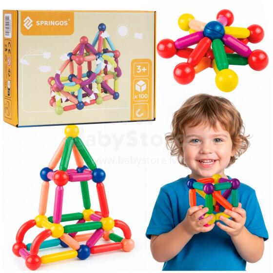 Magnetic Building Set 100 Pieces Springos KG0051