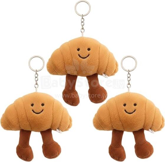 Брелок-круассан Jellycat, плюшевый брелок, милый мягкий брелок в виде круассана для украшения сумок, набор из 3 штук.