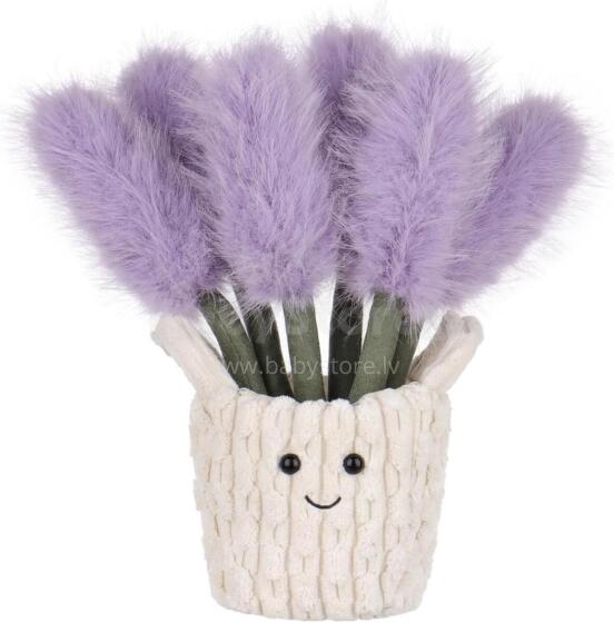 Apricot Lamb Lavender Flower Basket Flower Plush Toys for Children, Soft Cute Cuddly Toy for Baby Girls and Boys, Fluffy Lavender Purple 26 cm