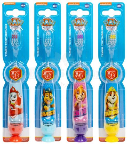 Paw Patrol Flashing Toothbrush Set with Suction Cap Different Colors 4 pcs