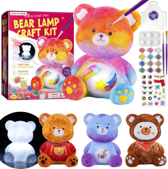 Goody King Paint Your Own Bear Lamp Kit Art.273874  Набор для творчества Разукрась Мишку