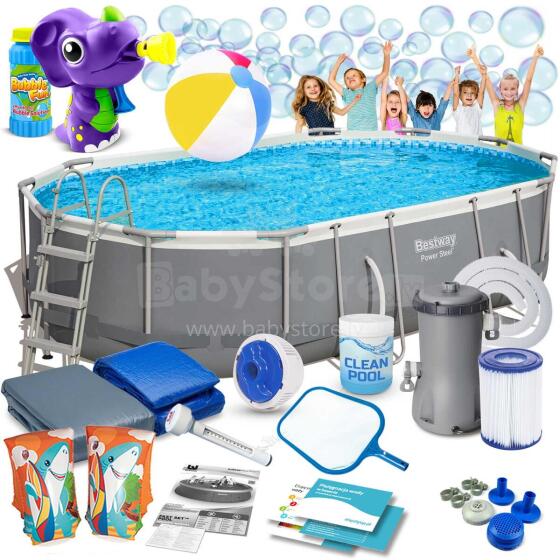 Bestway 56448 488 x 305 x 107 cm Frame Pool 18 in 1 + Bubble Machine FREE