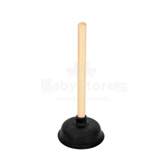 Sink cleaner with wooden handle