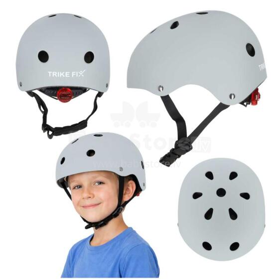 Ikonka Trike Fix Art.KX2813_5 Dark Grey  Детский велосипедный шлем Trike Fix, регулируемый, со светодиодной подсветкой, размер M, 55-58 см