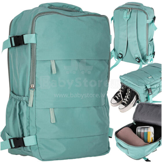 Ikonka Art.KX2993_3 Tourist backpack cabin travel hand luggage green 45x30 cm