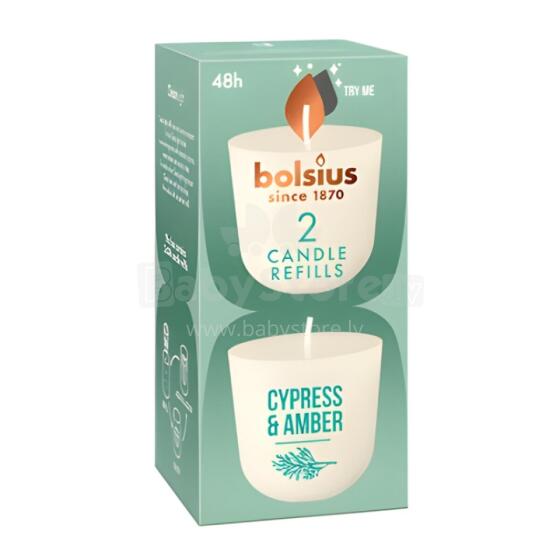 Candles Clean Light refill candles 2 pcs. cypress &amp;amp; amber
