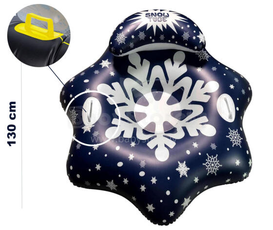 Atom SnowTube Flower Art.274811 Izturīgas piepūšamas sniega caurules ragaviņām ar izturīgiem rokturiem 130cm