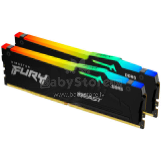 Kingston DRAM 16GB 6000MT/s DDR5 CL36 DIMM (Комплект из 2) FURY Beast RGB EXPO
