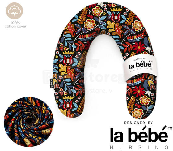 La Bebe™ Rich Maternity Pillow Art.40579838 Nordic Florals. Подковка для сна, кормления малыша 30x104 cm