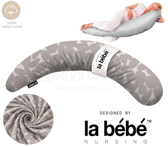 La Bebe™ Moon Cotton Maternity Pillow Art.80579836 Nordic Pebbles. Large pregnancy pillow with Memory Foam filling (especially soft and quiet filling)