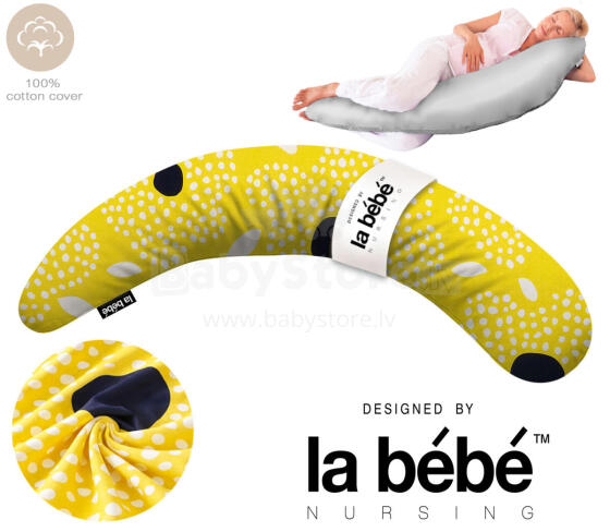 La Bebe™ Moon Cotton Maternity Pillow Art.70608146 Nordic Seeds. Large pregnancy pillow with Memory Foam filling (especially soft and quiet filling)