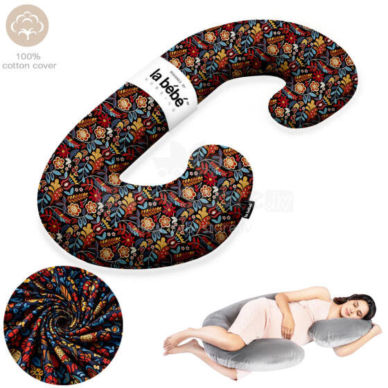La Bebe™ Maternity Pillow Cotton Sì -Duo Art.40579838 Nordic Florals. Multifunctional maternity pillow with memory foam filling
