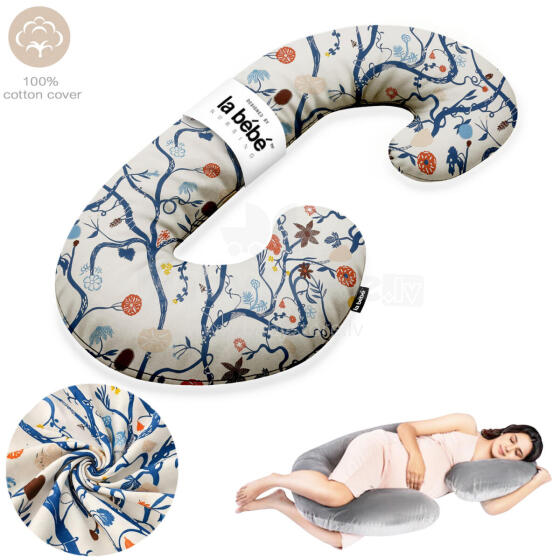 La Bebe™ Maternity Pillow Cotton Sì -Duo Art.50608147 Nordic Branches. Multifunctional maternity pillow with memory foam filling