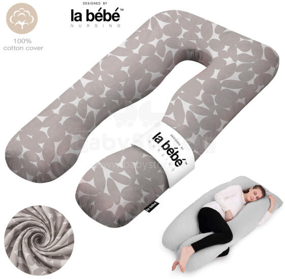 La Bebe™ Cushy Maternity Pillow Art. 80579836 Nordic Pebbles. Multifunctional Pregnancy Pillow (U-Shaped), Polyester Fiber Filling, 155×80 cm