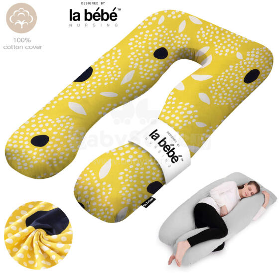La Bebe™ Cushy Maternity Pillow Art. 70608146 Nordic Seeds. Daudzfunkcionāls spilvens grūtniecēm (U Shaped), sintepona pildīšana, 155x80cm
