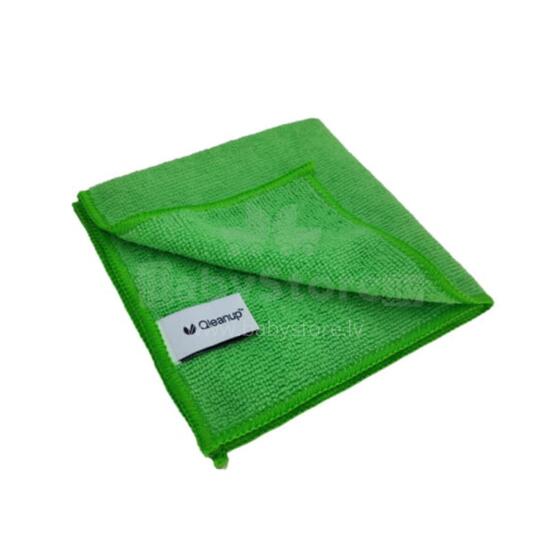 Салфетки из микрофибры 250 гsм, 30x30 см, 10 шт., QLEANUP, зеленый цвет.