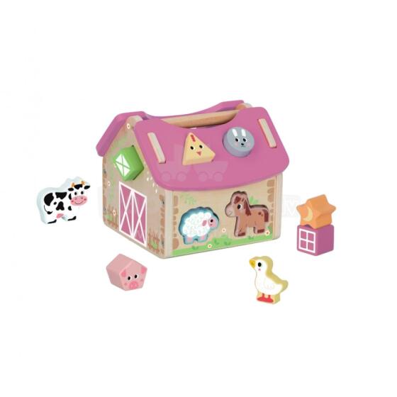 TOOKY TOY Farm Sorter Wooden Animals Shapes