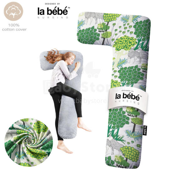 La Bebe™ Flopsy Pillow Art.20608166 Nordic Forest. Cotton Nursing Maternity grūtnieču pakaviņš spilvens ar pārvalku [2 pārvalki], sintepona pildīšana,180 см