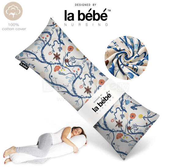 La Bebe™ Easy Maternity Pillow Art.50608147 Nordic Branches. Daudzfunkcionāls gulēšanas atbalsta spilvens ar sintepona (bumbiņsintepons) pildījums (īpaši mīksts un kluss) 135 x 40 cm