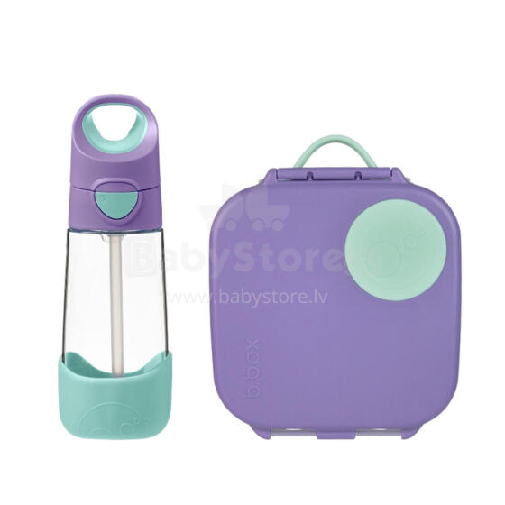 B.BOX 62351 Mini Lunchbox Set + Tritan Bottle with Straw 450 ml Lilac Pop