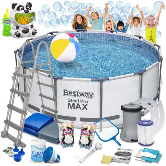 Bestway 56420 366 x 122 cm 18-in-1 Frame Pool + Bubble Machine FREE