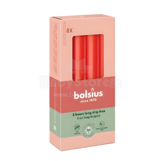 Table candles 8pcs. in a box 170/20mm red
