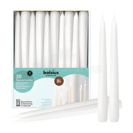 Table candles Professional 30pcs in a box 250/24mm white