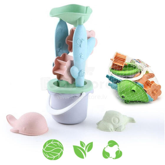 WOOPIE GREEN Set with Bucket and Reel 4 pcs. BIODEGRADABLE ORGANIC MATERIAL