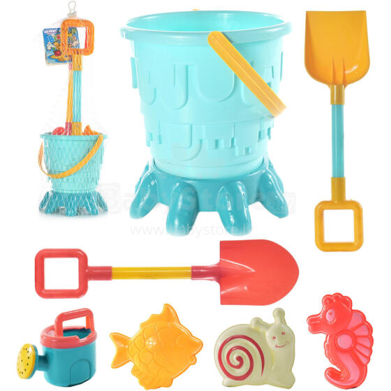 WOOPIE Sand Bucket Set with Molds, Shovels, and Watering Can - 7 pieces