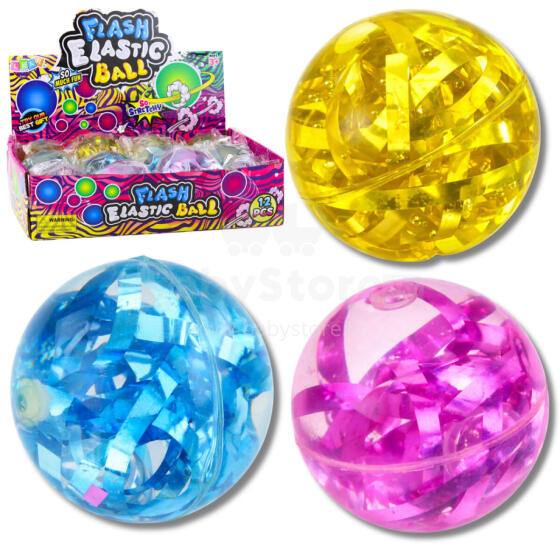 Flexible Rubber Bouncing Ball Confetti Lights Mix 7 cm