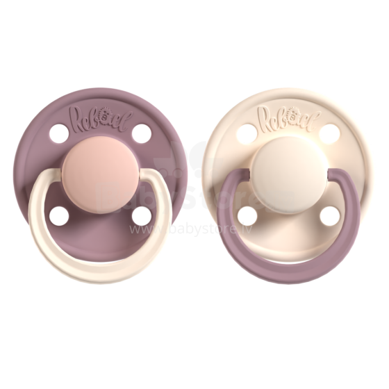 Rebael Round Latex Art.276180 Colour Mix Pacifier (nipple) made of 100% natural rubber 0-6 months (2 pcs.)