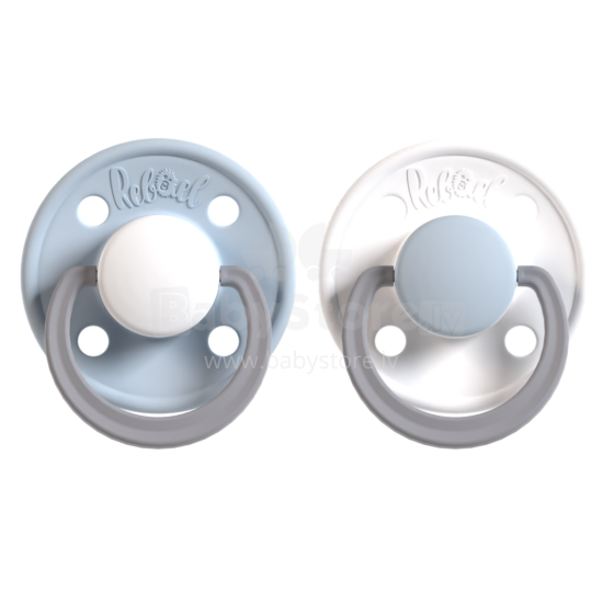 Rebael Round Latex Art.276182 Colour Mix Pacifier (nipple) made of 100% natural rubber 0-6 months (2 pcs.)