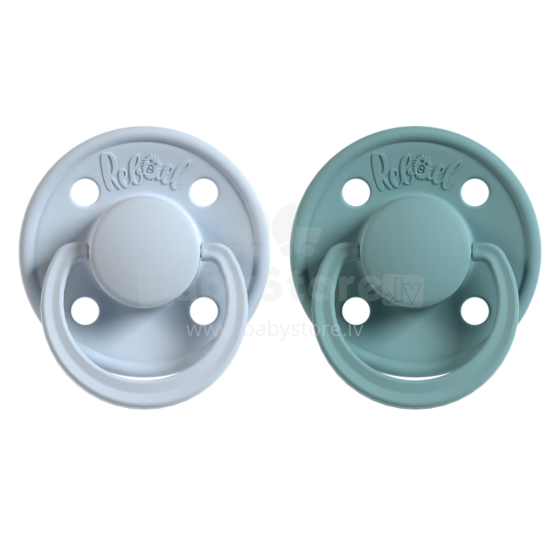 Rebael Round Latex Art.276188 Colour Mix Pacifier (nipple) made of 100% natural rubber 0-6 months (2 pcs.)